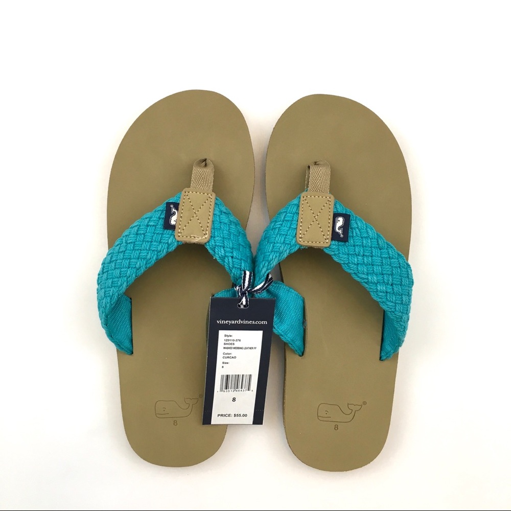 Vineyard Vines Leather Flip Flops